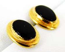 Vintage 14K Black Onyx Stud Earrings