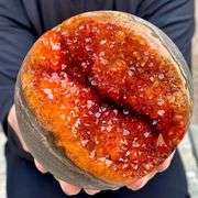 Orange Amethyst Quartz Crystal Geode