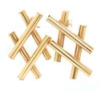 Unusual 14K YG Criss Cross Earrings