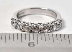 CZ Gemstone Band Ring in Sterling Silver