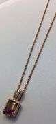 14K Rose Gold Chain with Diamonds & Bi-color Topaz Pendant