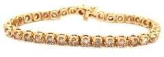 14kt Yellow gold 6.80ctw brown diamond tennis bracelet