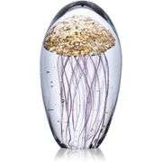 Hand-Blown Jellyfish Glass Paperweight