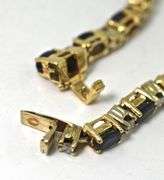 Classic 14K Yellow Gold Sapphire and Diamond Bracelet