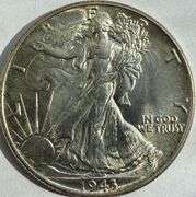 1943 Gem Frosty White Unc Walking Liberty Half