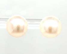 9.5-10mm Button pearl stud earrings in yellow gold