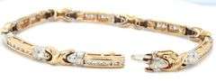 14kt Yellow gold 1.05ctw channel set diamond link X bracelet