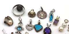 Vintage 925 sterling silver group lot of pendants