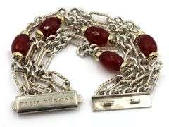 David Yurman multi row Carnelian bracelet