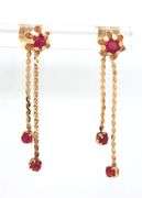 14kt Yellow gold Ruby dangle earrings