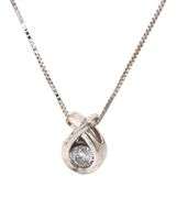 10kt White gold 0.15ctw diamond pendant on chain