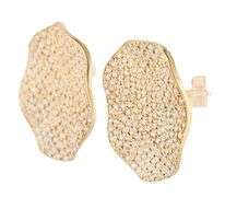 1.20ctw Pave Diamond Abstract Disc Circle Earrings in 14K