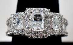 CZ Gemstone Cluster Ring in 925 Sterling Silver