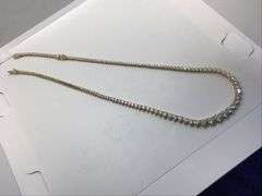 14K Yellow Gold Lab Diamond Riviera Necklace