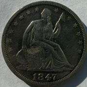 1847 O Circulated Seated Half.