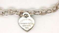 Tiffany & Co oval link bracelet  and enamel heart shaped charm