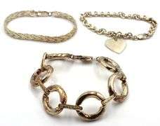 Group lot of 3 vintage 925 sterling silver bracelets