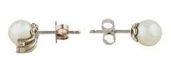 Tiffany & Co. Signature 0.10ctw Diamond and Akoya Pearl Stud Earrings in 18K