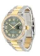 Rolex Date just Two-Tone 126283, 36mm, Olive Green Dial, 18K & Steel watch