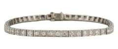 Vintage 2.60ctw Round Diamond Milgrain Square Tennis Bracelet in Platinum