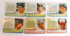 6 Post Cereal Baseball Trade Cards