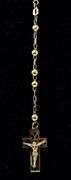 Graceful 14K Yellow Gold Rosery Cross Pendant Necklace