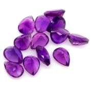 Royal purple! 13.19ct 8x6mm real Brazilian Amethyst set!