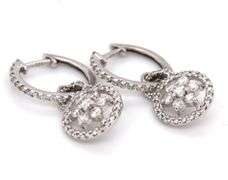 Sparkling 14k WG Diamond Huggie Earrings