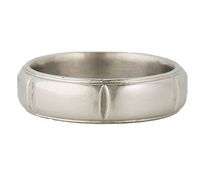 Gents Scott Kay Century Notched Band Ring in Platinum