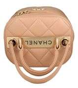 Chanel Trendy CC Beige Lambskin Quilted Vanity Case Bag