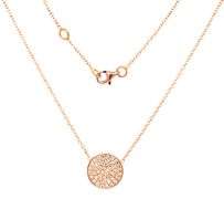18kt Yellow gold 0.50ctw Pave diamond disc pendant on chain