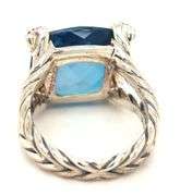 David Yurman blue topaz cushion on point ring