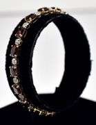 Elegant 10K Yellow Gold Red Garnet Gemstone and Diamond Bracelet