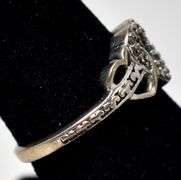 Diamond Heart Ring in Sterling Silver
