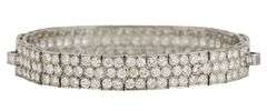 15.0ctw Round Diamond Triple Row Art Deco Style Bracelet in Platinum