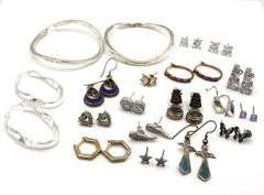 Group lot of Vintage 925 sterling silver earrings