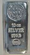 Special poured Nadir pure .9999 fine silver 10 Troy Oz bar in plastic. COA
