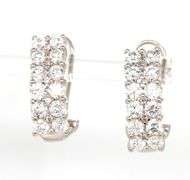 14kt White gold 1.60ctw double row diamond earrings