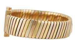 Bvlgari Tubogas Quadrato SQ222T, 22mm, Black Dial, Tri Gold Ladies Watch