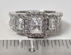 CZ Gemstone Cluster Ring in 925 Sterling Silver