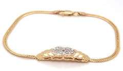 Nice 14k YG Bracelet with Central Diamond Panel