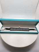 New! +5 ctw all natural diamonds and sapphires  weaved on fabric bracelet