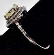 Yellow and White CZ Gemstone Ring in Sterling Silver