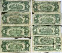 Six 1953 & Three 1963 $2 US Notes
