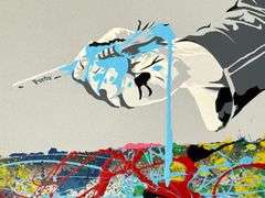 Rare Mr. Brainwash 'Jackson Pollock' Screenprint with Hand-Finished Acrylic, Signed and Thumbprinted