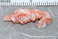 Natural Angelskin Coral Carved Roses