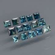 Stunning! 3.37ct set of blue green princess cut Sapphires