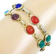 2 Vintage Scarab Bracelets