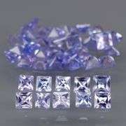 Glittering! Princess cut! 3.41ct UNTREATED Tanzanite set!!