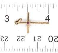 8kt Yellow gold ruby cross pendant